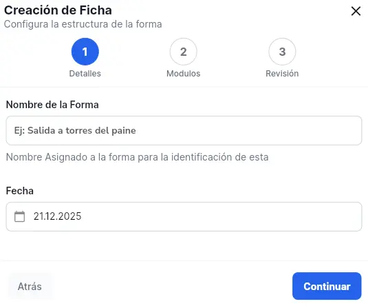 ventana para colocar el nombre a la forma.